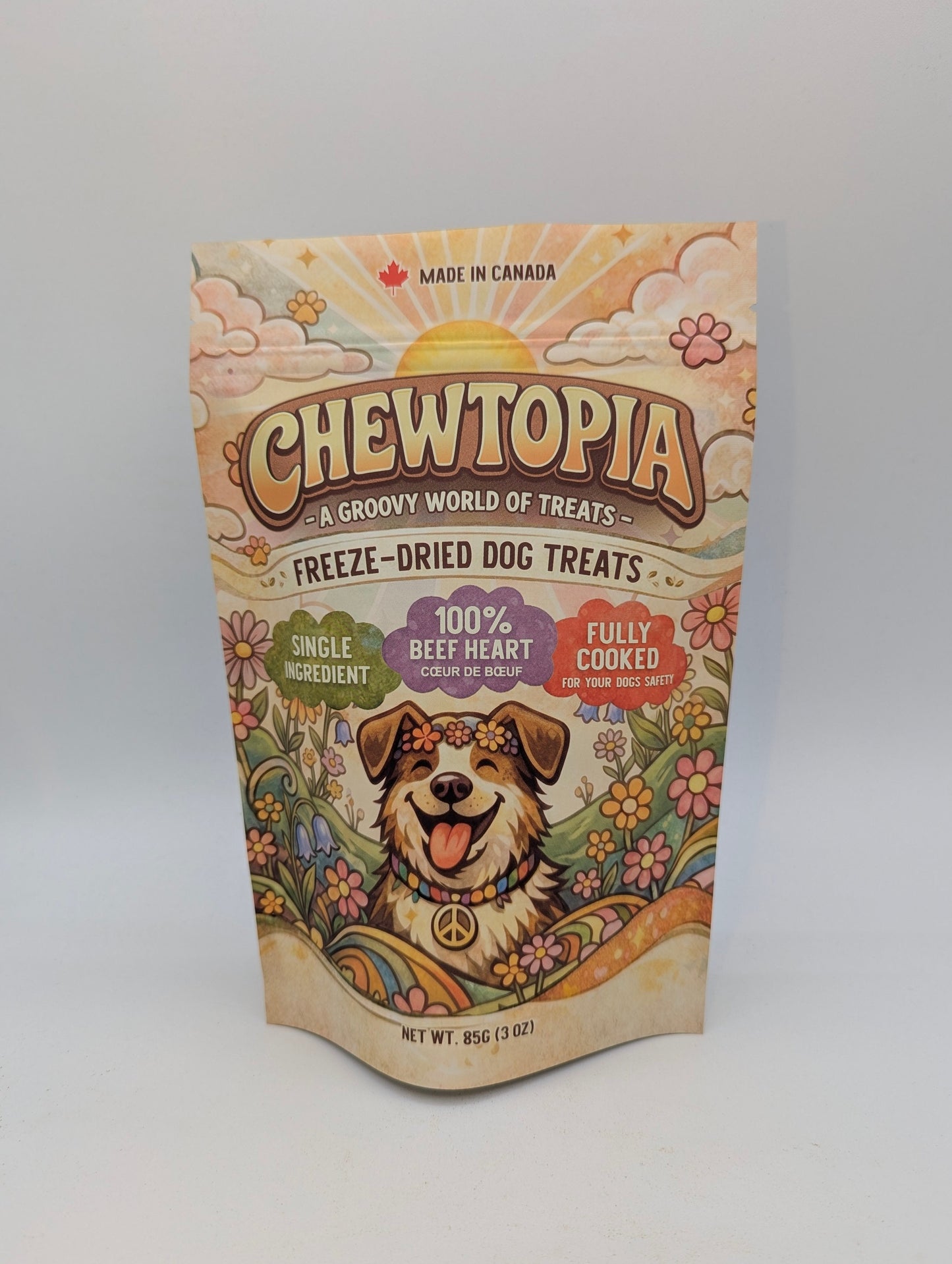 Bag of freeze dried beef hearts 