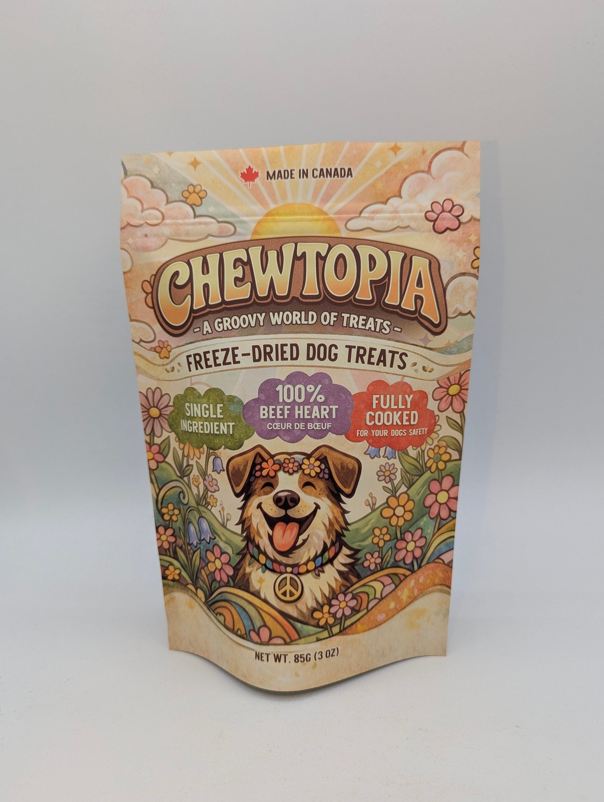 Bag of freeze dried beef hearts 