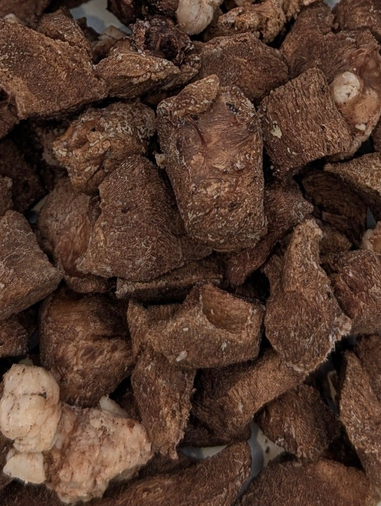 close up freeze dried beef heart